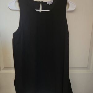 dylan Black Sleeveless Keyhole Shell Top